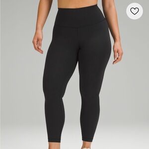 Black Lululemon Wunder Train Contour Fit High- Rise Leggings 25”